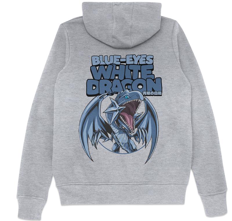 Blue-Eyes White Dragon Chibi Hoodie - Grey