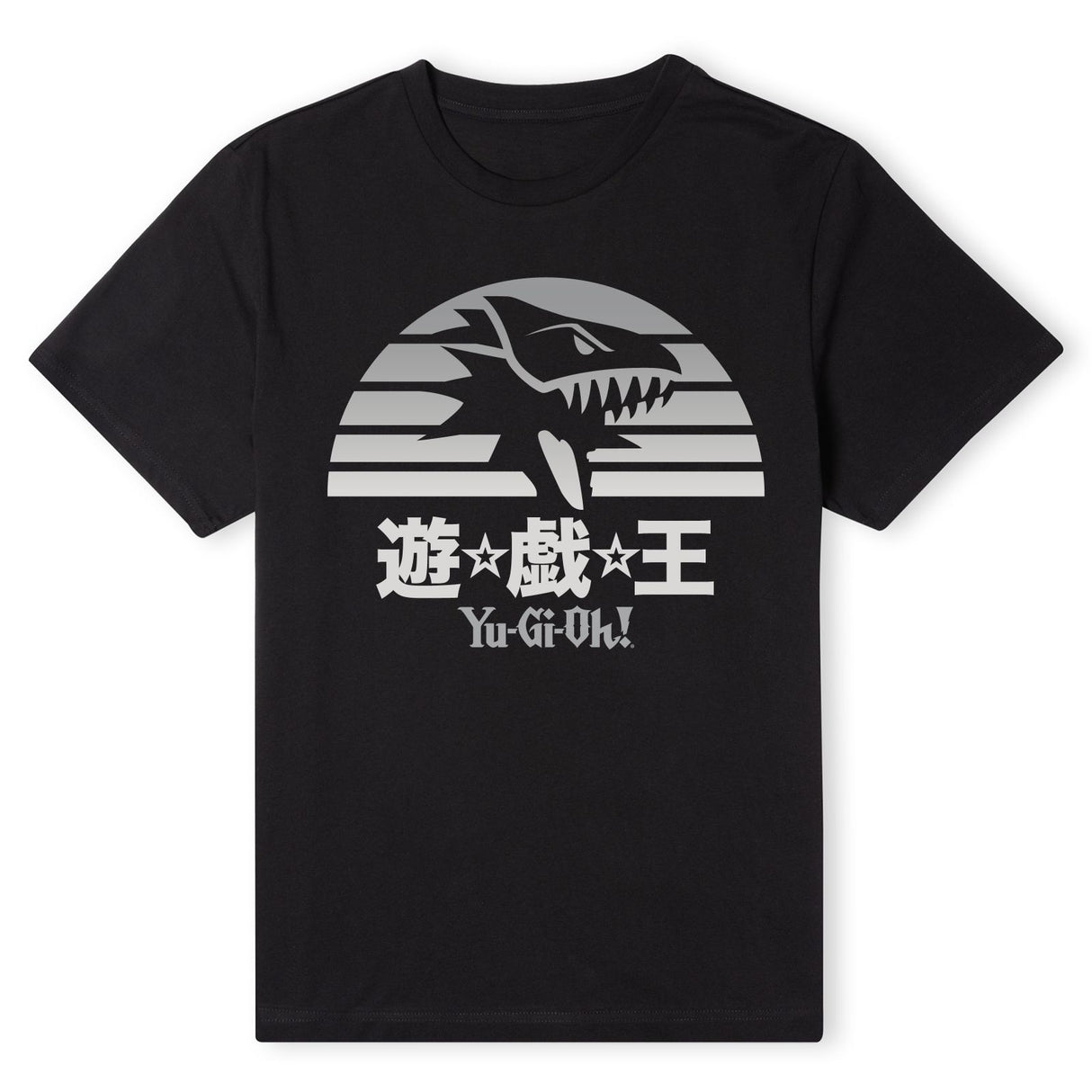 Yu-Gi-Oh Blue Eyes White Dragon Rising Sun Men's T-Shirt - Black