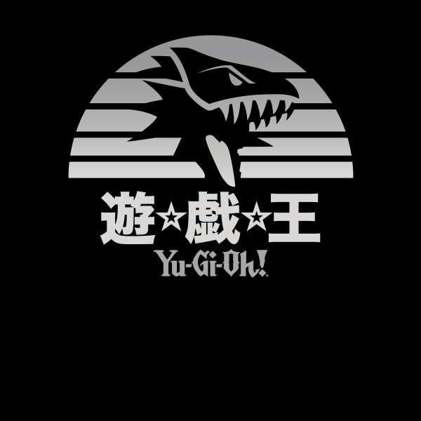 Yu-Gi-Oh Blue Eyes White Dragon Rising Sun Men's T-Shirt - Black