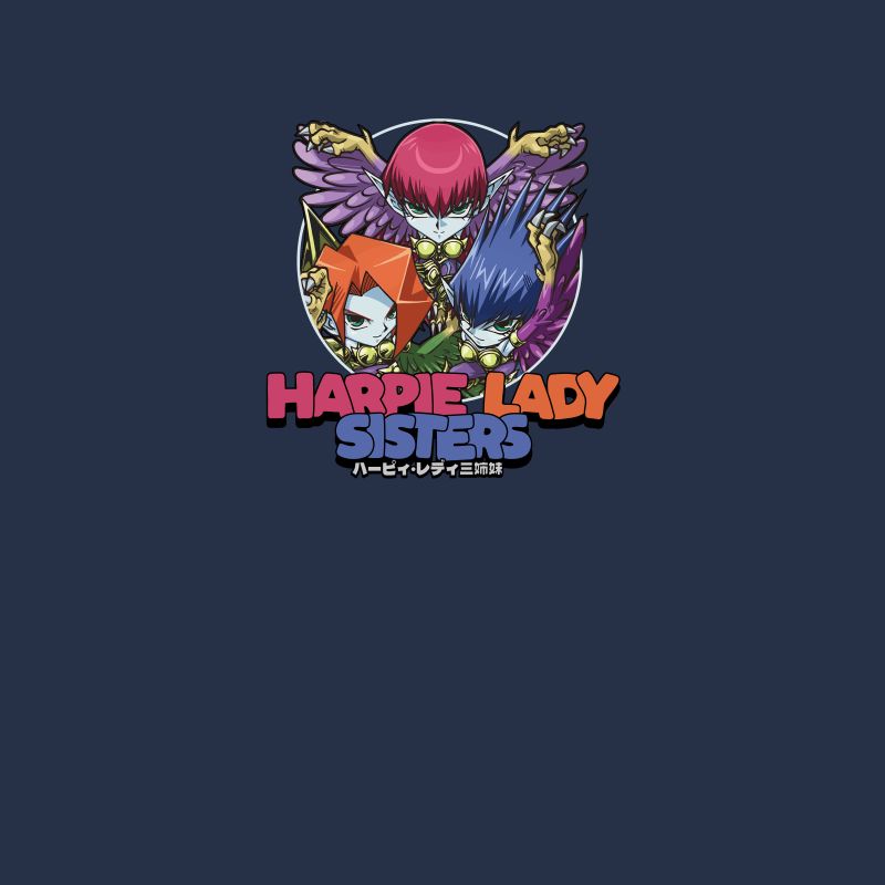 Harpie Lady Sisters Chibi Unisex T-Shirt - Navy