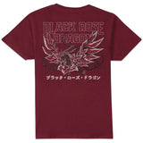 Black Rose Dragon T-Shirt - Burgundy