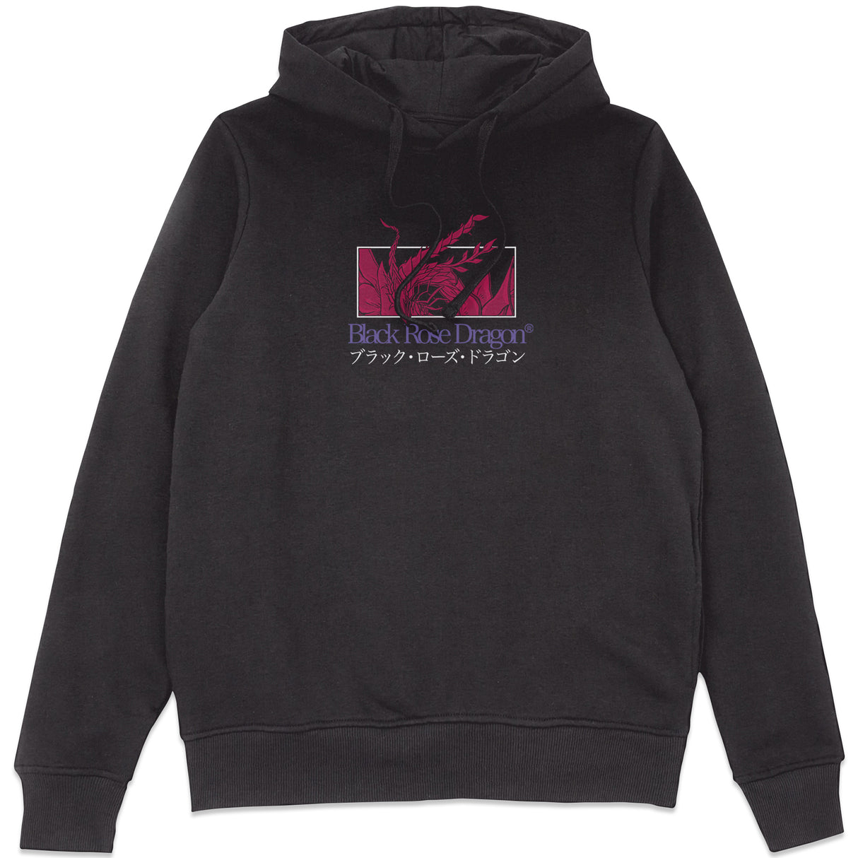 Black Rose Dragon Hoodie - Black