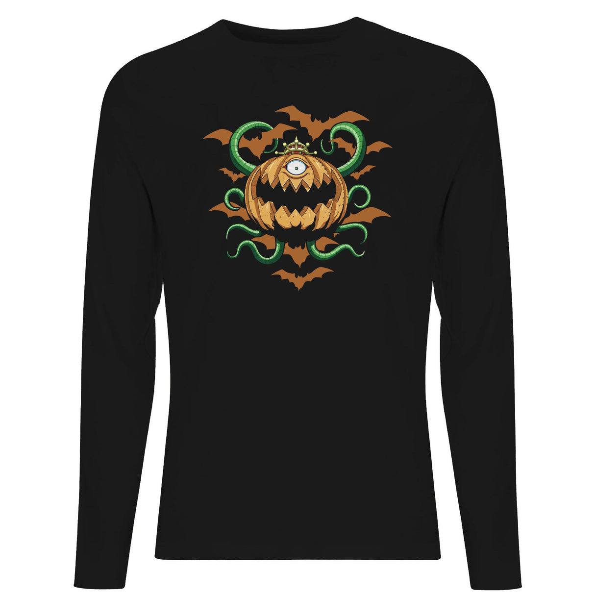 Pumpking The King Of Ghosts Unisex Long Sleeve Thirt - Black 