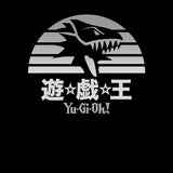 Yu-Gi-Oh Blue Eyes White Dragon Rising Sun Men's T-Shirt - Black 